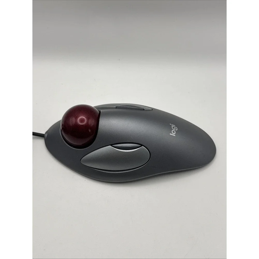 Logitech T-BC21 Trackman Marble Wired USB Optical Trackball 400 DPI Gray/Red